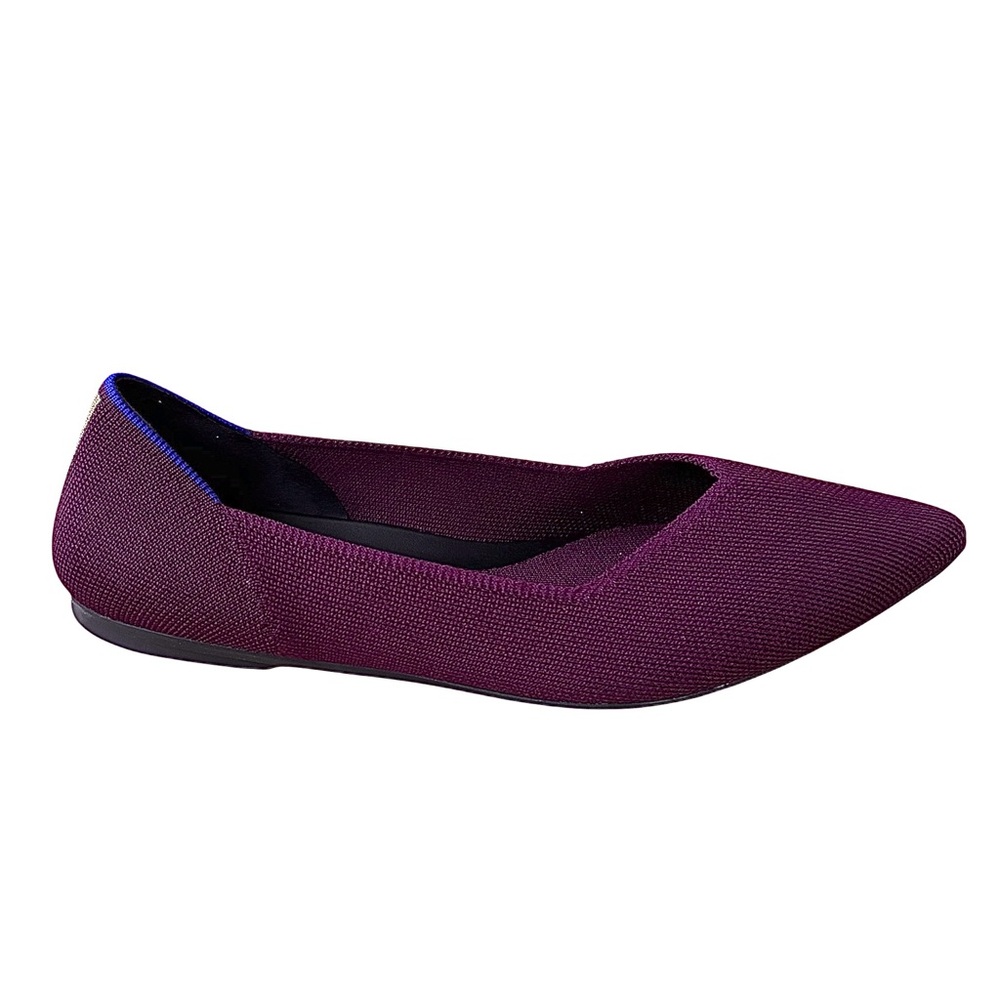 ROTHY’s “The Point II” Maroon & Gold Woven Flats - Picture 8 of 14